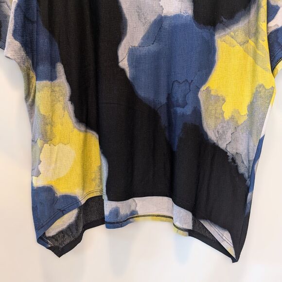 Clara Sun Woo Abstract Pattern Tie Dye Batwing Asymmetrical Blouse - Picture 4 of 9